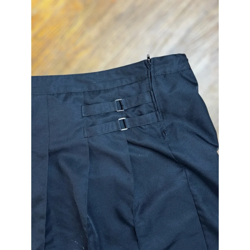 French Toast Girls Size 18 Black Knife-Pleated Two-Tab 1/4 Zip Uniform Skort